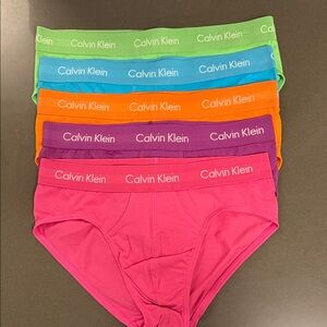 New Calvin Klein Cotton Low Rise Brief. Colorful Briefs Set of 5